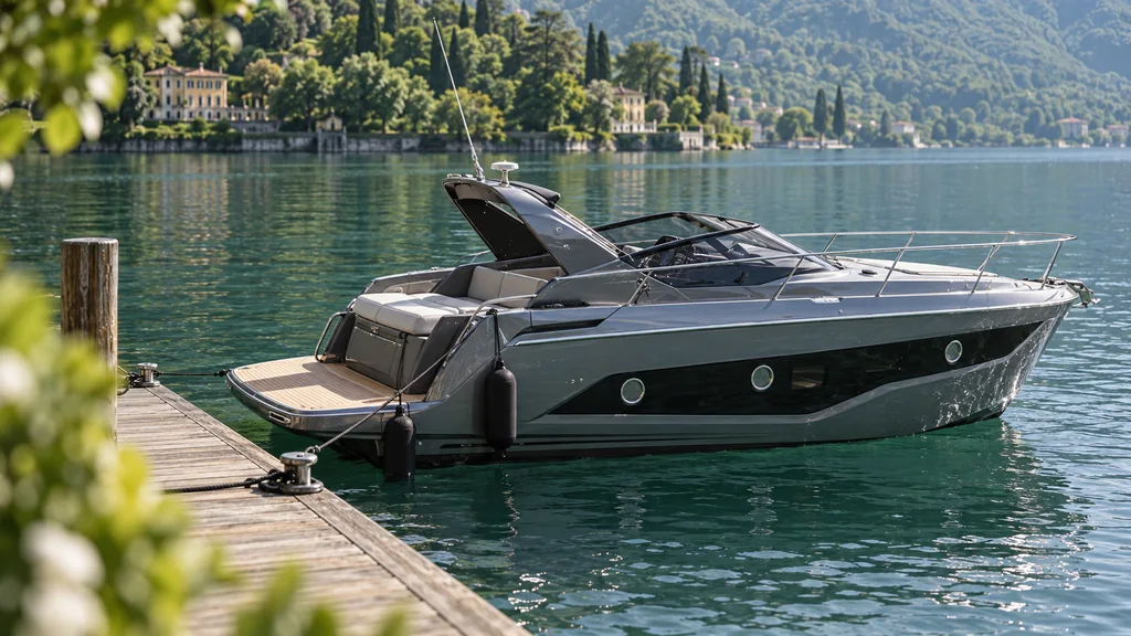 Pontile e accesso a un piccolo cabinato sul lago