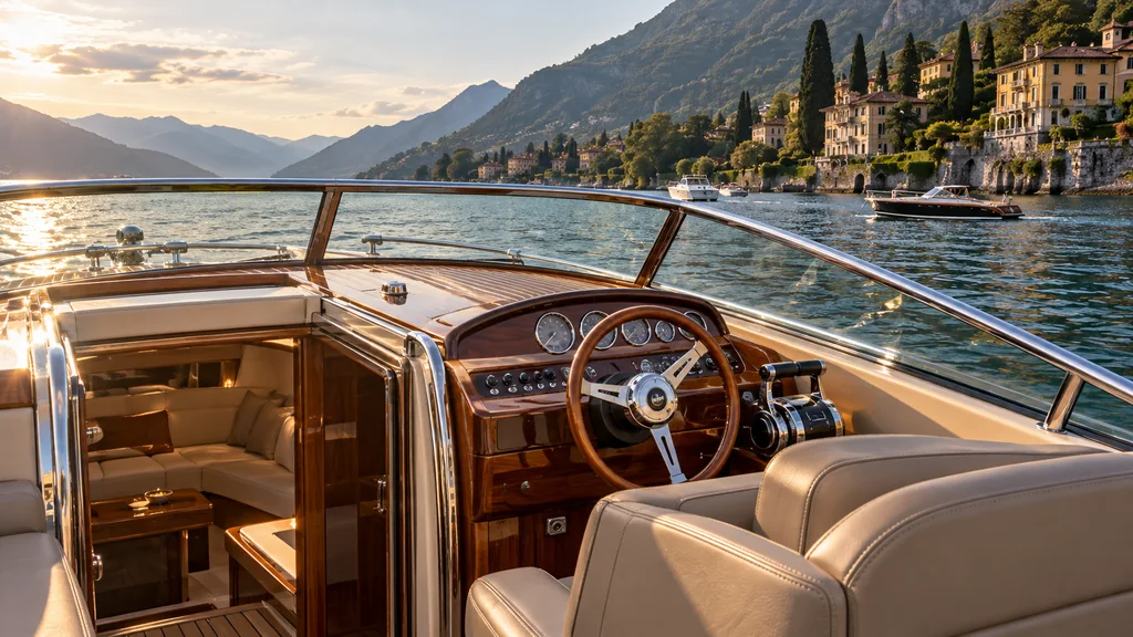Yacht privato e spazi a bordo sul Lago di Como