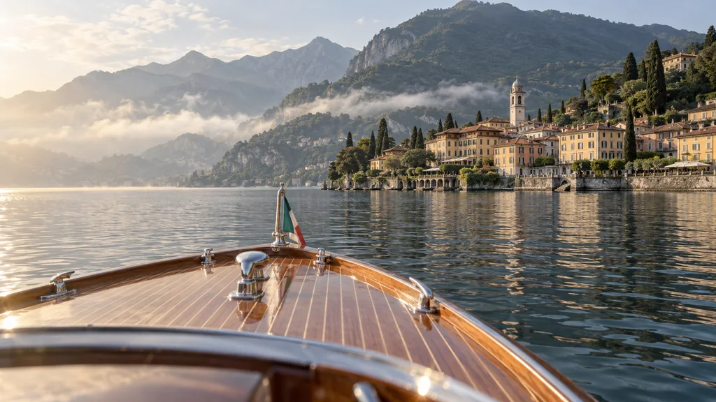 Paesaggio durante una navigazione sul Lago di Como