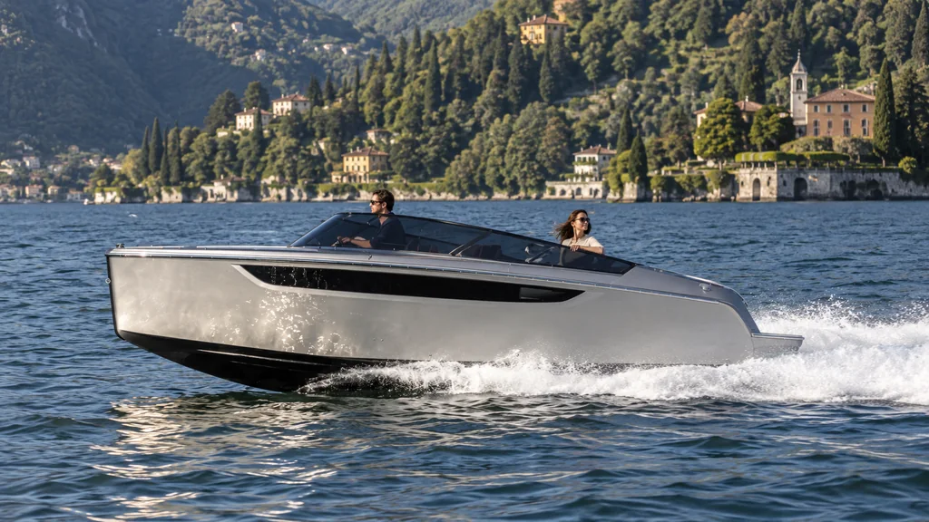 Cranchi E26 Classic model study for Lake Como charter planning